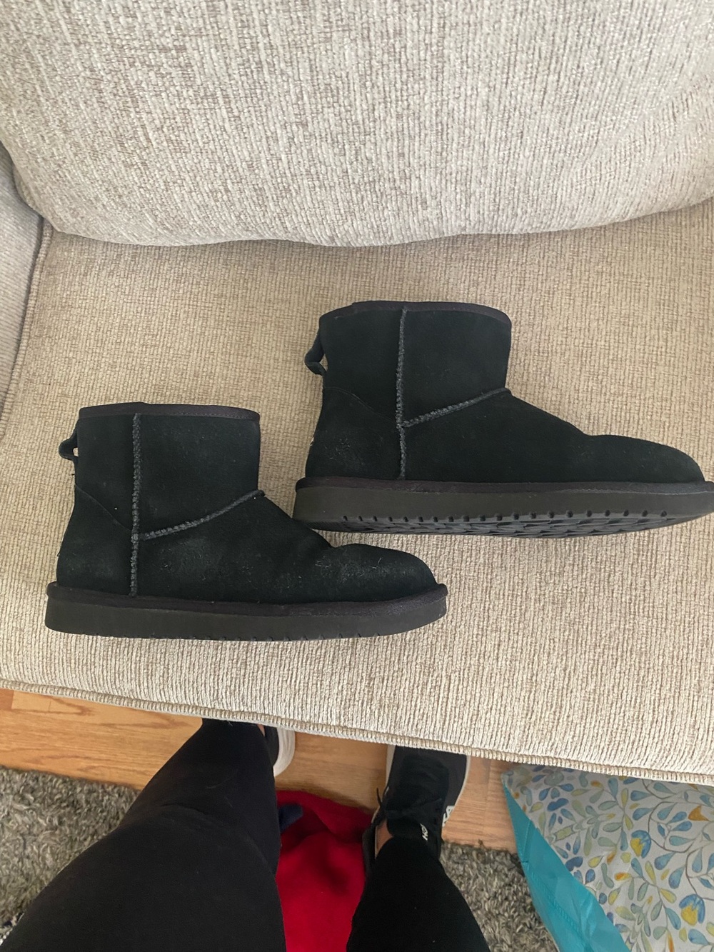 Koolaburra Black Short Suede Ankle Booties